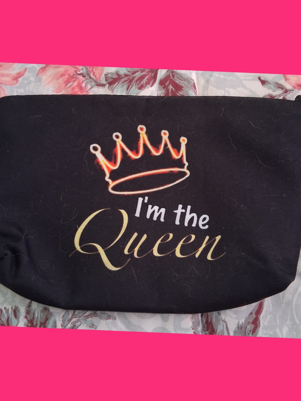 🌺4/$10-I'm the Queen Black Graphic Cosmetic Bag